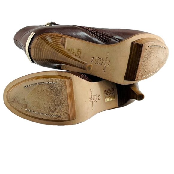 Elaine Turner Womens Brown Leather Ankle Boots Size 8.5 - Picture 7 of 13